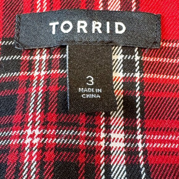 Torrid Red Plaid Flannel Anorak Long Jacket Hoodie Women's Plus Size 3x (22/24) - Picture 8 of 10